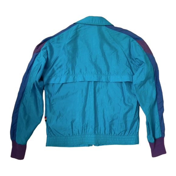 Lightweight Retro Zip Front Sport Jacket Teal, Blue and Purple women’s medium - Picture 2 of 6